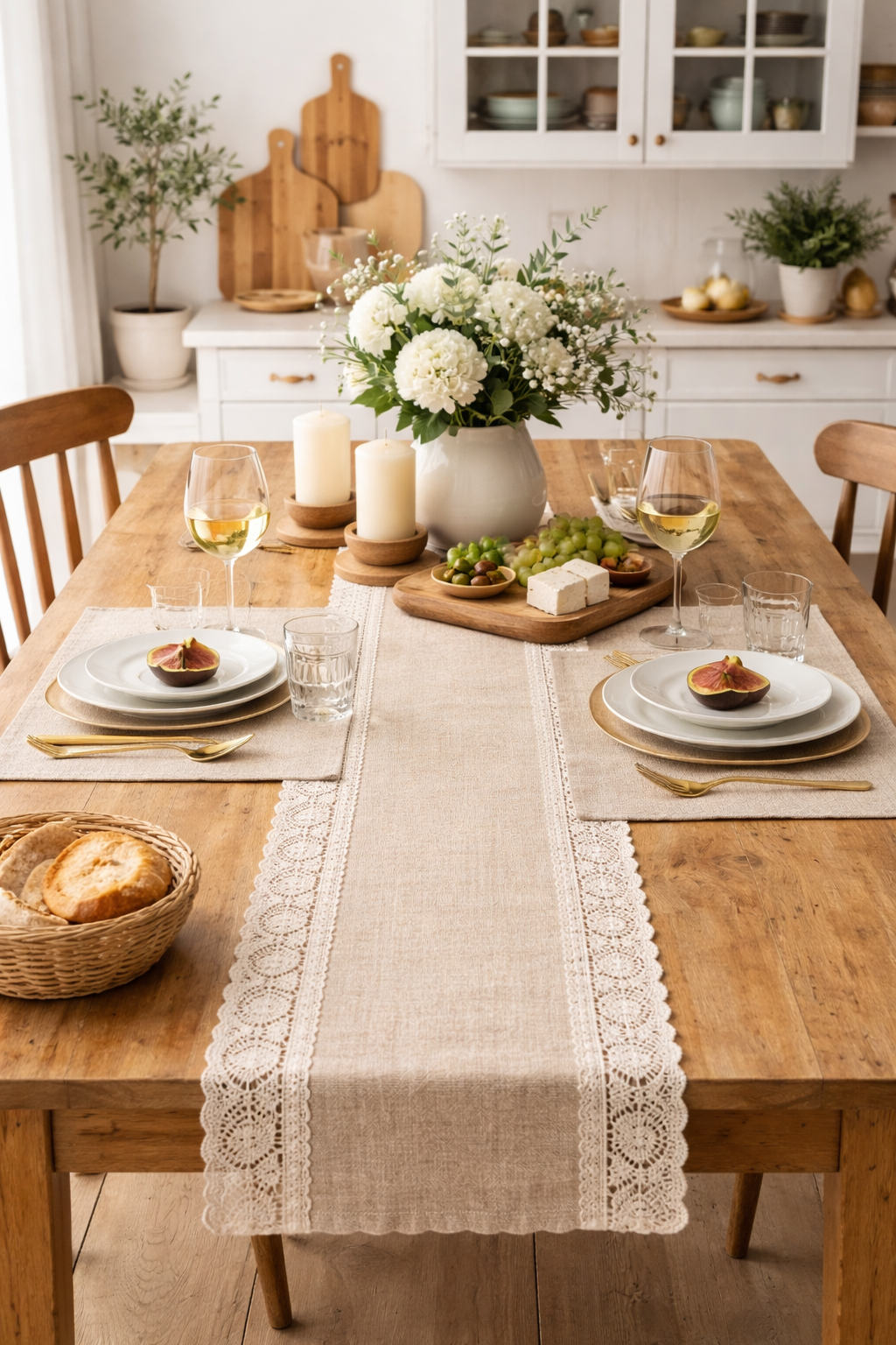 Edler & eleganter Leinen-Tischläufer